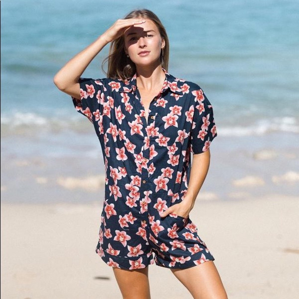 ACACIA COTTON JUMPSUIT IN ISLE